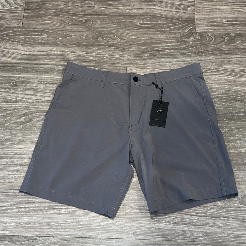 Across The Pond Slate Gray Men's Flat Front Shorts